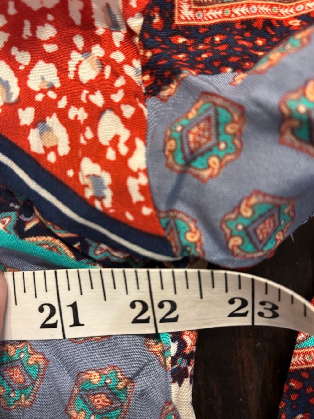 NWT ✨ Fate Patchwork scarf Paisley Button-Front Long sleeve Blouse-size medium - Picture 5 of 6